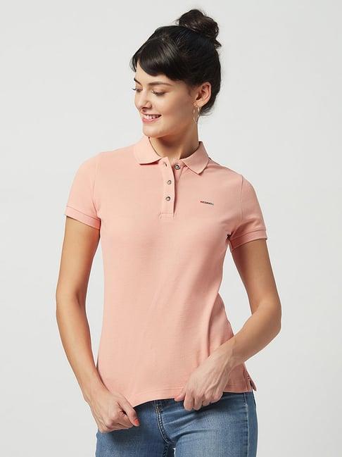 edrio peach regular fit polo t-shirt