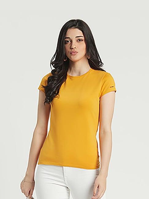 edrio mustard regular fit t-shirt