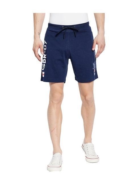 octave indigo cotton regular fit shorts