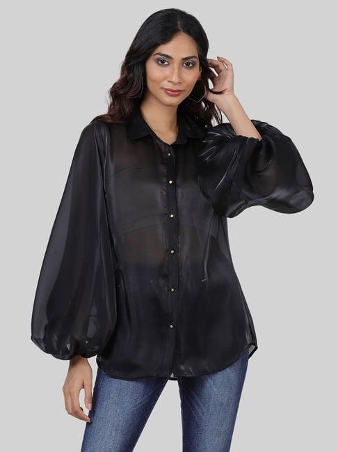 attic salt black full sleeves shirt