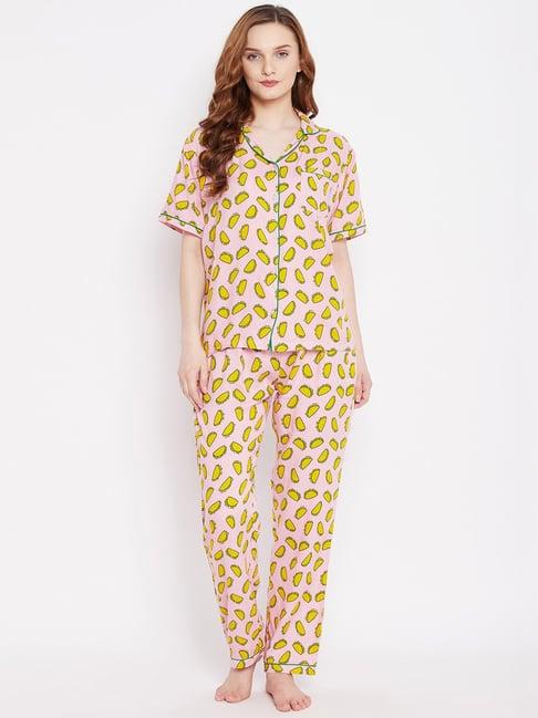 uptownie lite women's printed cotton nightsuit set