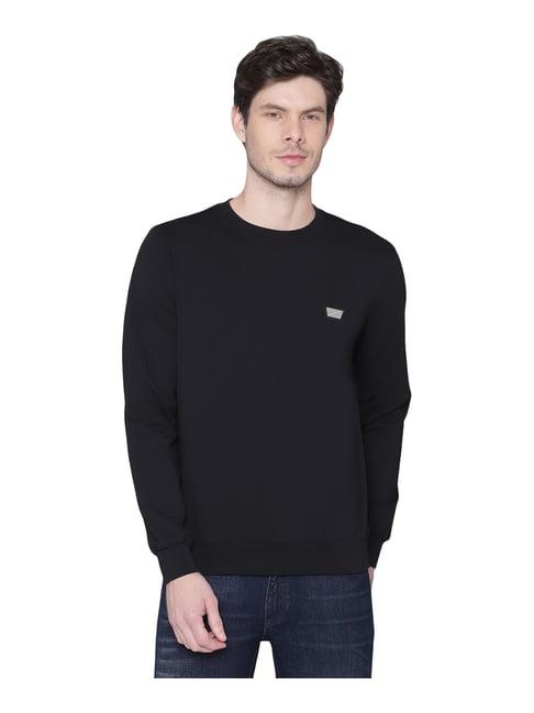 antony morato black cotton slim fit sweatshirt