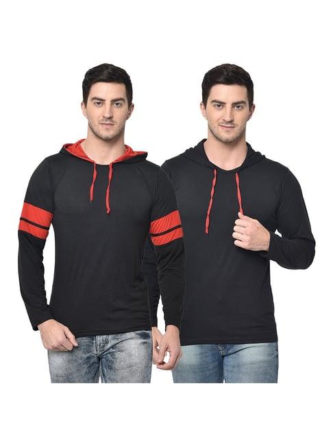 vimal jonney multicolor hooded t-shirt - pack of 2