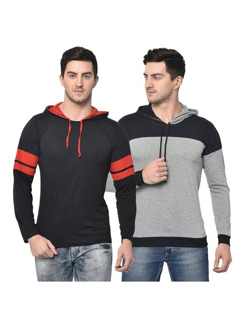 vimal jonney multicolor hooded t-shirt - pack of 2