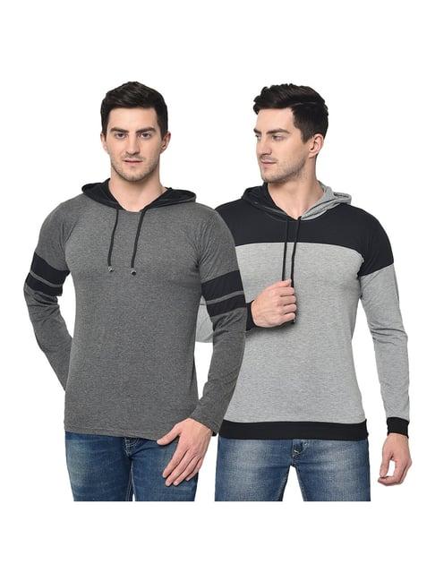 vimal jonney multicolor hooded t-shirt - pack of 2