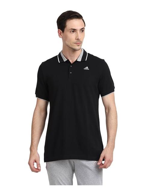 adidas black polo t-shirt