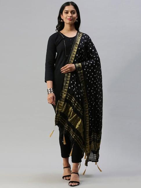 soch black bandhani dupatta