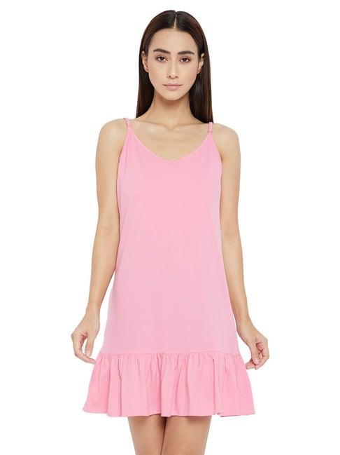 hypernation pink cotton night dress