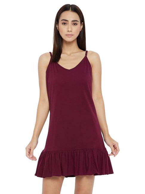 hypernation wine cotton night dress