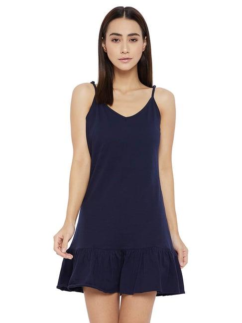 hypernation navy cotton night dress