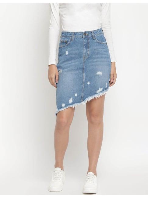 belliskey mid blue above knee skirt