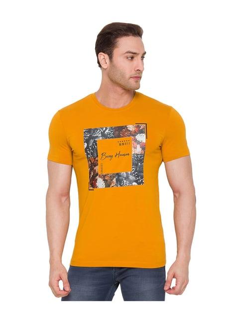 being human tan short sleeves crew neck t-shirt