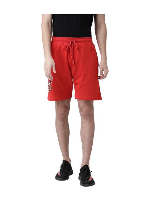 club york red mid rise regular fit shorts