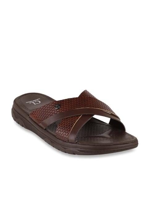 cl sports by carlton london men's brown cross strap sandals