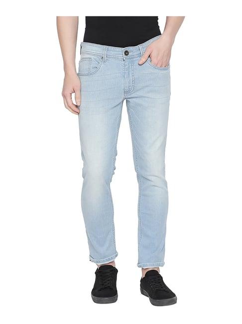 basics blue super skinny fit low rise jeans