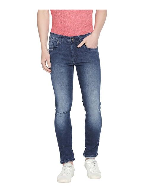 basics blue super skinny fit low rise jeans