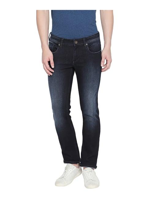 basics navy skinny fit lightly washed jeans