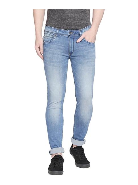 basics blue super skinny fit low rise jeans