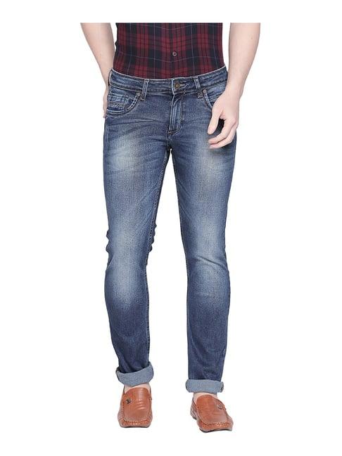 basics blue skinny fit lightly washed jeans