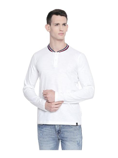 basics white henley t-shirt