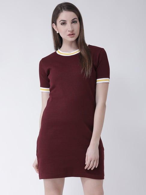 club york maroon shift dress