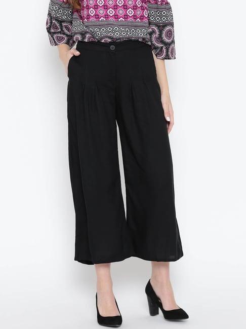 sera black regular fit pants