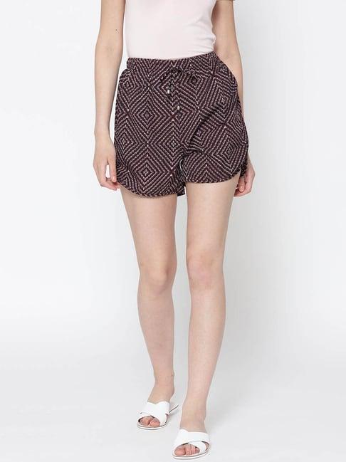 sera maroon printed shorts