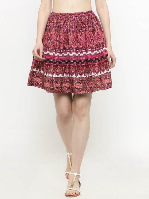 sera pink printed skirt