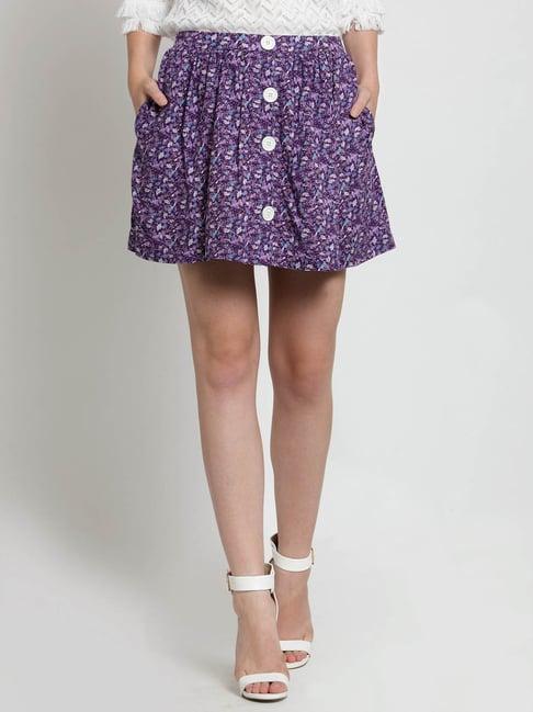 sera purple printed skirt