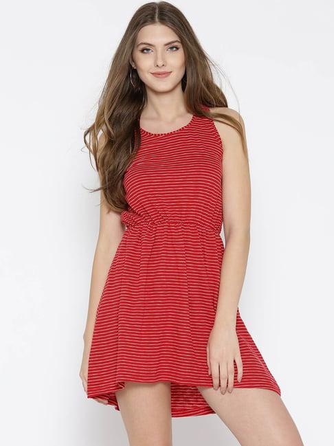 sera red striped dress