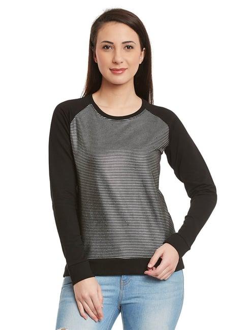 sera black & grey printed sweatshirt