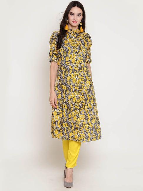 sera yellow printed kurta