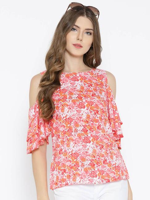 sera pink floral print top