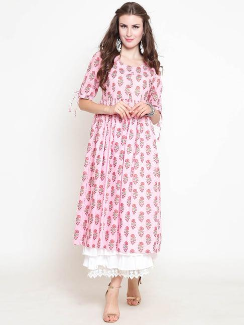 sera pink floral print kurta