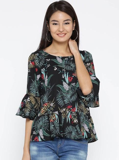 sera black floral print top