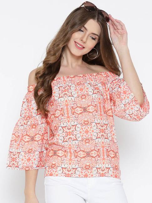 sera orange printed top