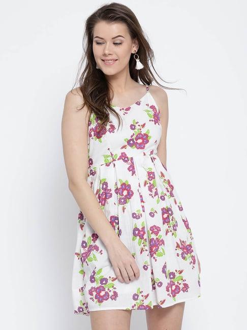 sera white floral print dress