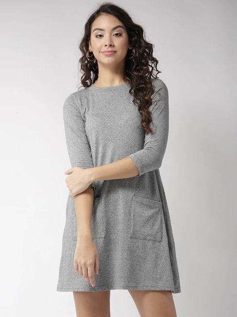 sera grey textured dress