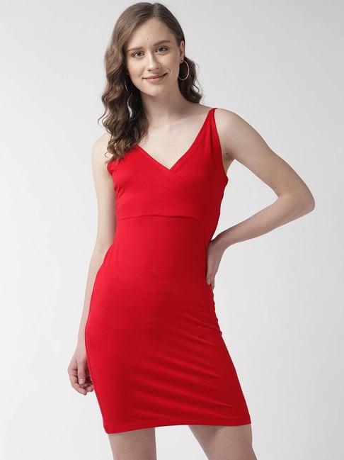 sera red regular fit dress