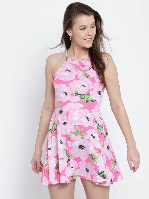 sera pink floral print dress