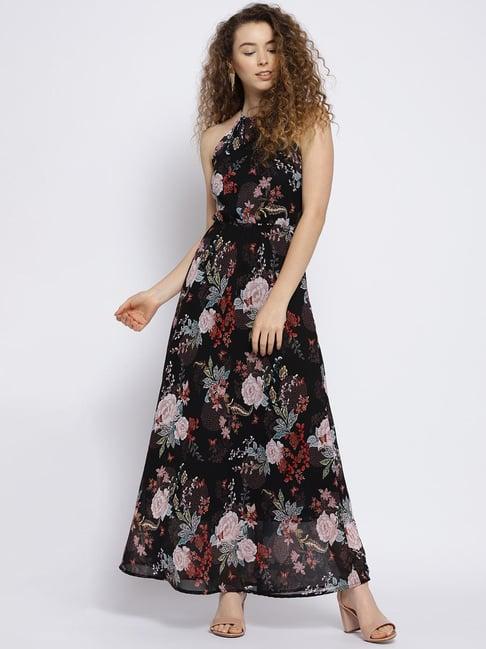 sera black floral print dress