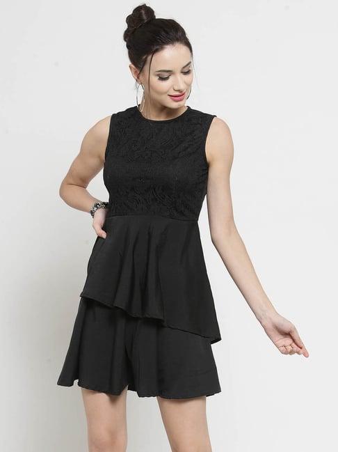 sera black regular fit dress