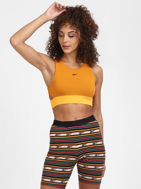 reebok mustard crop top