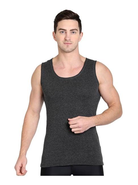 dyca charcoal melange regular fit thermal vest