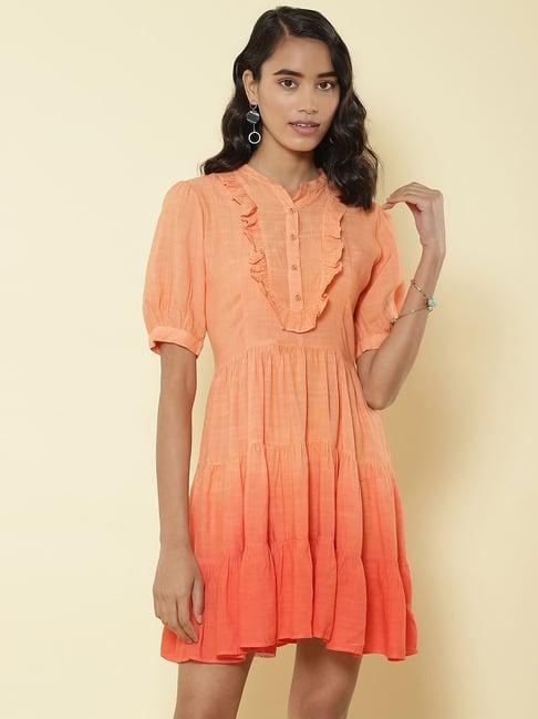 label ritu kumar orange regular fit dress