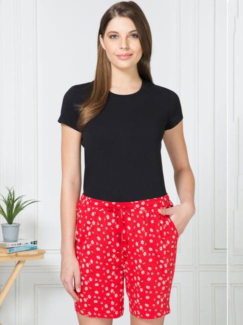 van heusen red printed lounge shorts