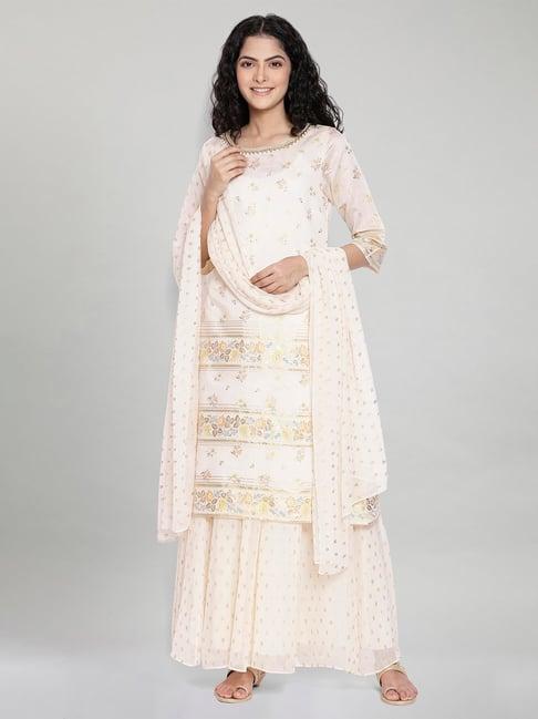 aurelia multi printed kurta & palazzo with dupatta