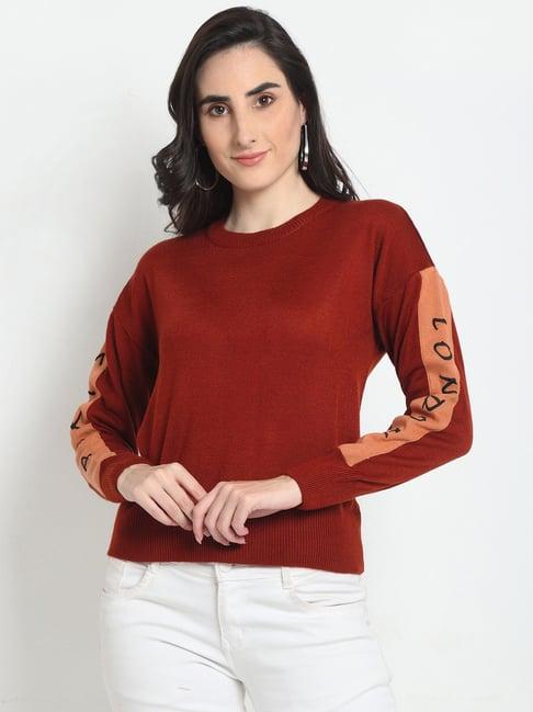 club york maroon printed sweater