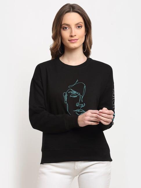 club york black embroidered sweatshirt