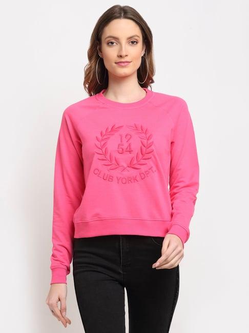 club york pink embroidered sweatshirt